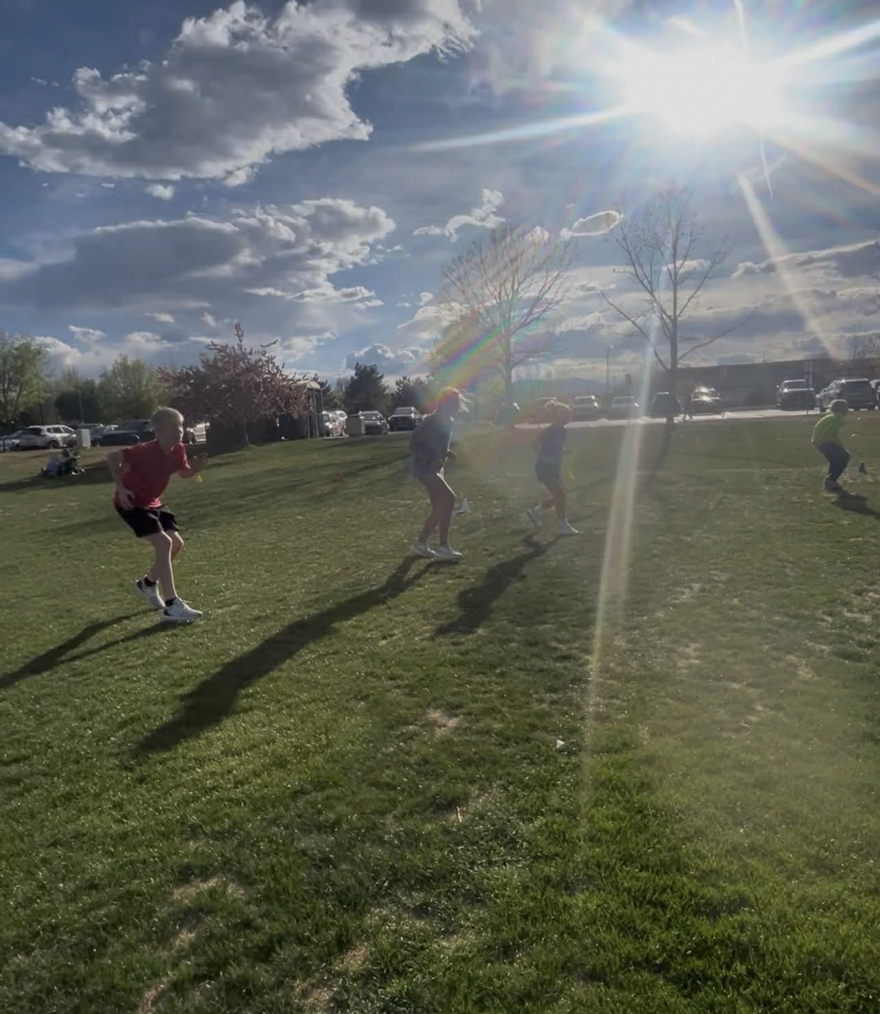 Youth speed training outdoors
